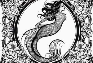 mermaid butt and tail tattoo idea