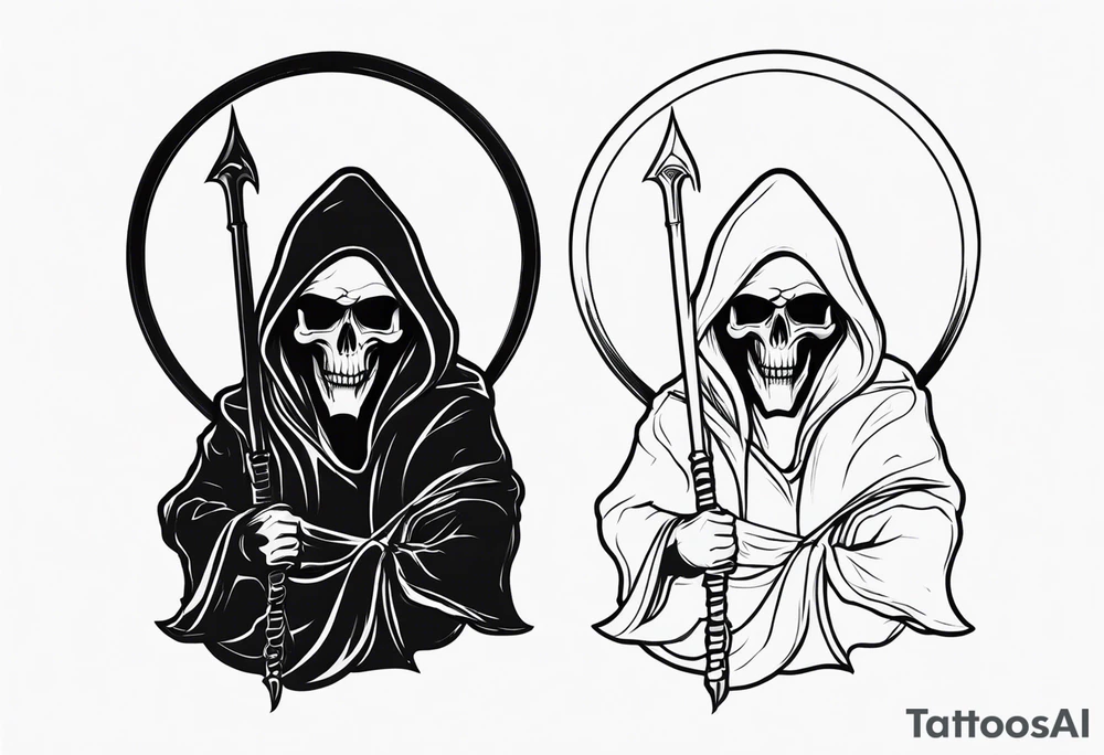 Grim reaper with a halo tattoo idea