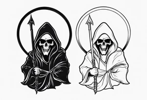 Grim reaper with a halo tattoo idea