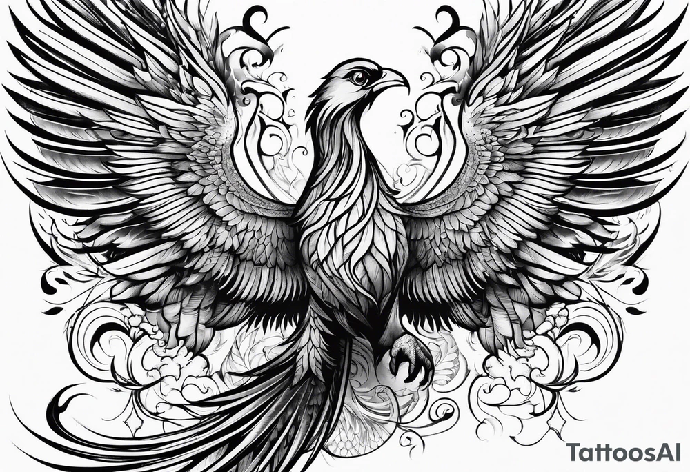 Phoenix with ink tattoo idea