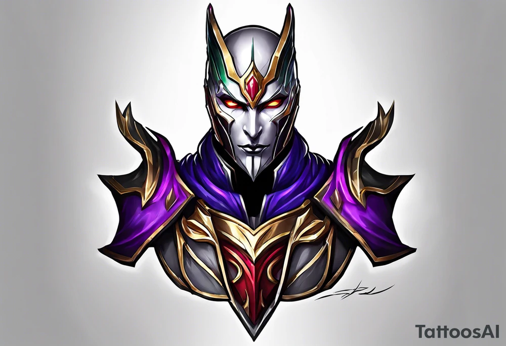jhin for league of legends game tattoo idea