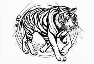 tiger pouncing tattoo idea