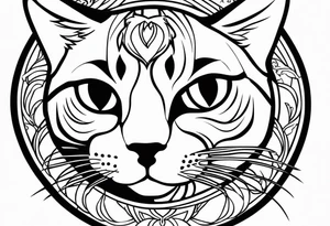 un gatito delicado dentro de un círculo tattoo idea