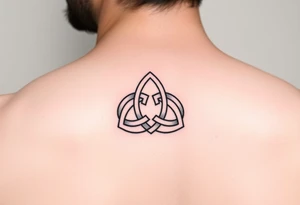 simple unqiue trinity knot for placement on the inner upper arm tattoo idea