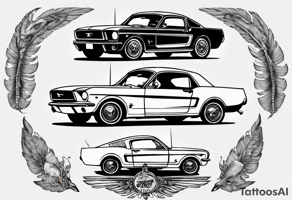 Vintage classic ford mustang tattoo idea