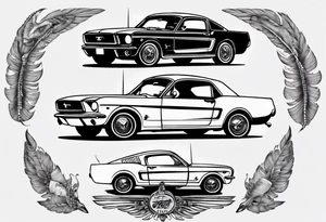 Vintage classic ford mustang tattoo idea