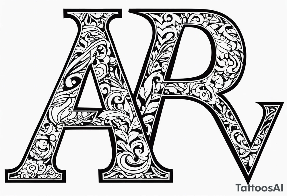 the letters A and R tattoo idea