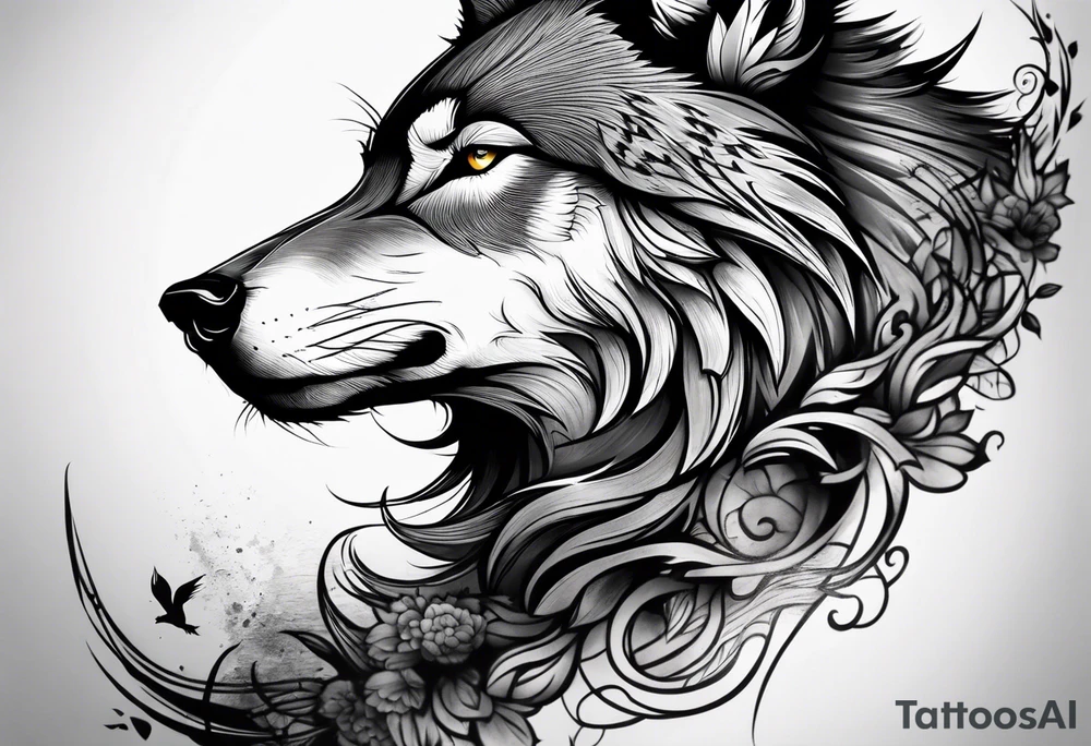 Wolf forearm tattoo idea