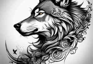 Wolf forearm tattoo idea