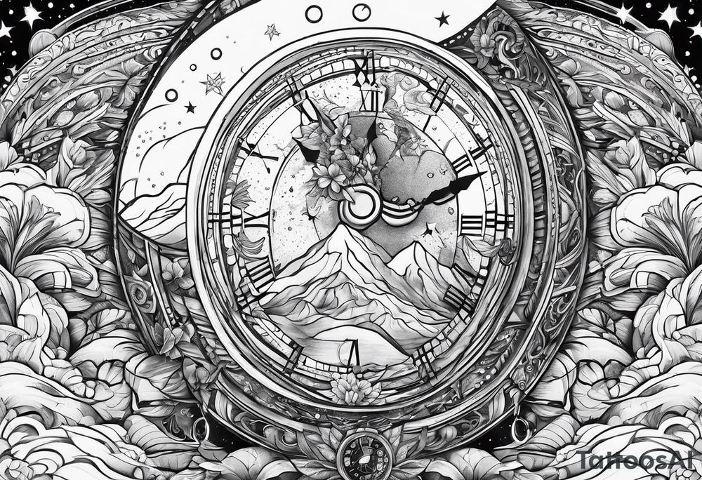 space and timew tattoo idea