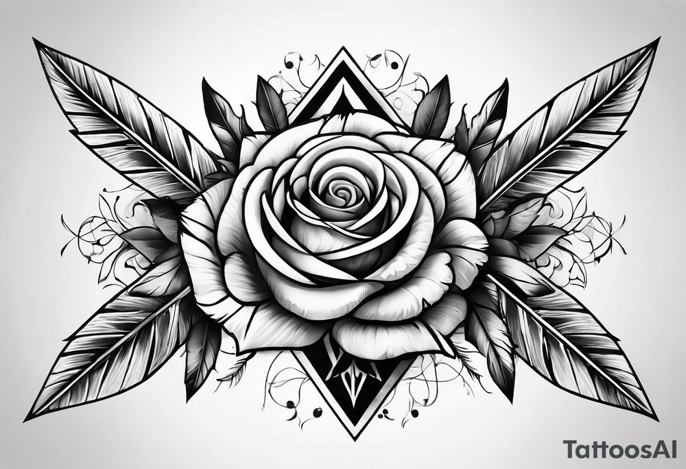 five Indian arrows going through a single rose on a forearm tattoo idea five Indian arrows going through a single rose on a forearm tattoo idea