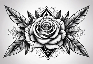 five Indian arrows going through a single rose on a forearm tattoo idea