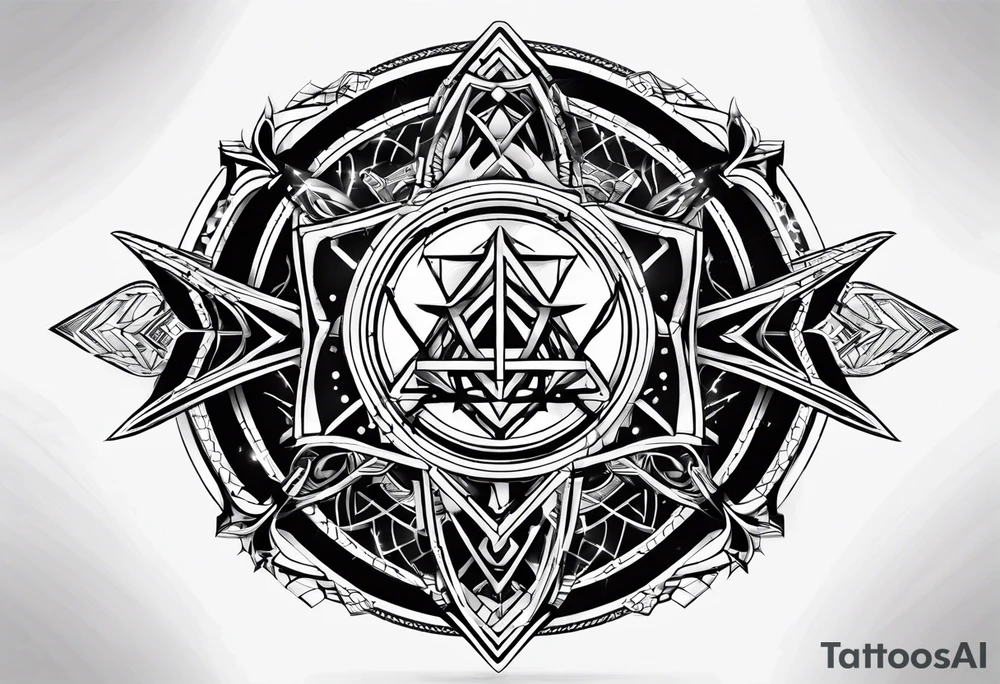 Cyber sigil with the name krah tattoo idea
