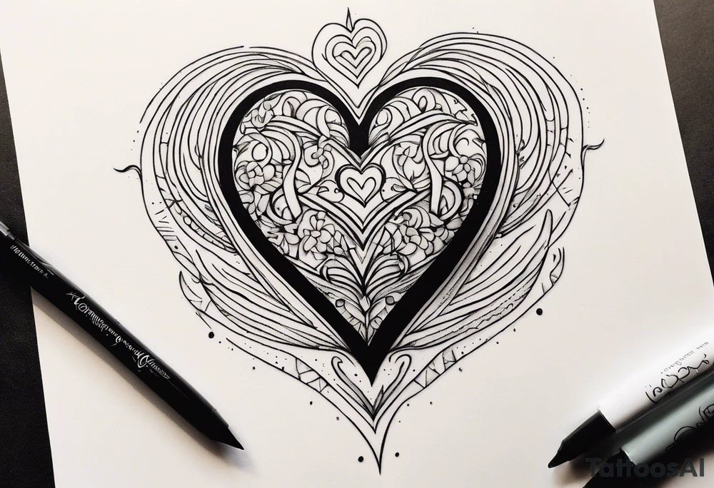 heart tattoo that says “Gift from my mother
Curse from my pops” tattoo idea