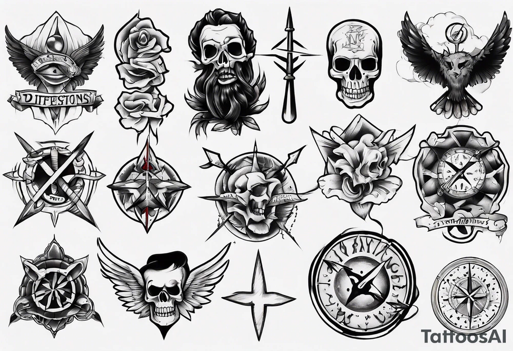 Different tattoos in traditional tattoo style tattoo idea Different tattoos in traditional tattoo style tattoo idea