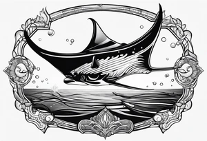 Manta ray swimming tattoo idea