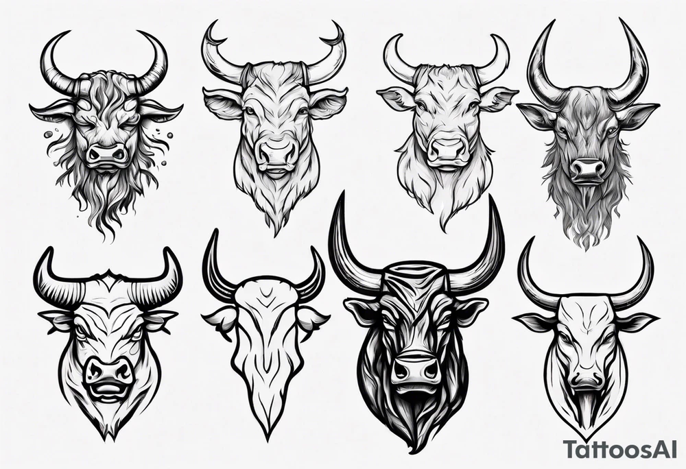 Bull head, tree outline, hockey, Finland tattoo idea