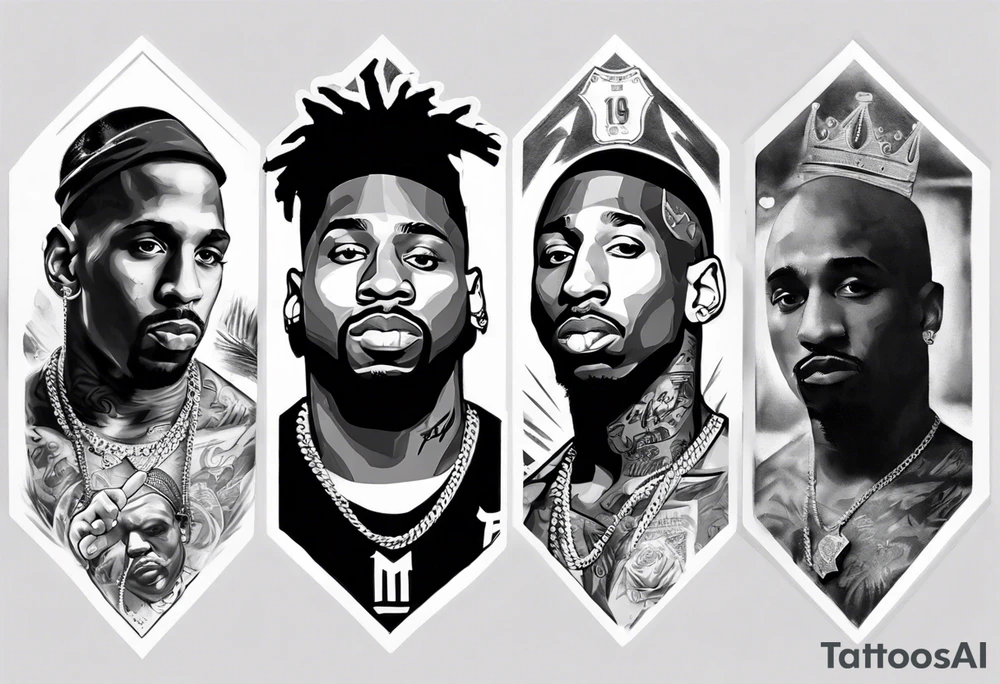 Icons portraits 
ARM SLEEVE 
REALISTIC
messi
Tupac
biggie tattoo idea