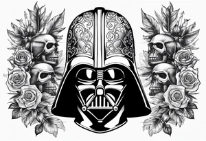 Darth Vader in Roman style with skulls tattoo idea