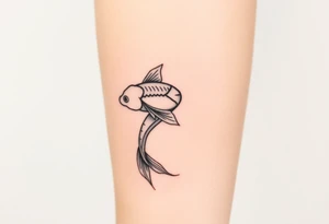 koi fish swimming upstream tattoo idea