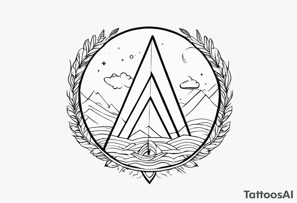 God under an up arrow tattoo idea