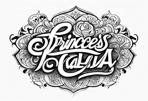 Tattoo the name of my wife Princess Rose Salaya tattoo idea