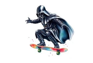 Skateboarding Darth Vader tattoo idea