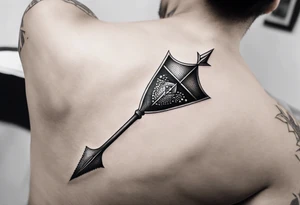 a spear pointing down with a shield in front of it tattoo idea