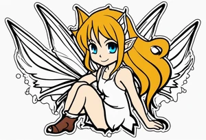 A fairy with a tail that is the fairy in the Fairy Tail anime guild logo tattoo idea
