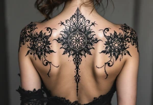 full back tattoo with body contouring tattoo idea