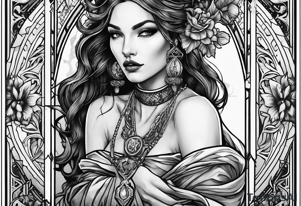 The fool tarot character as a woman tattoo idea