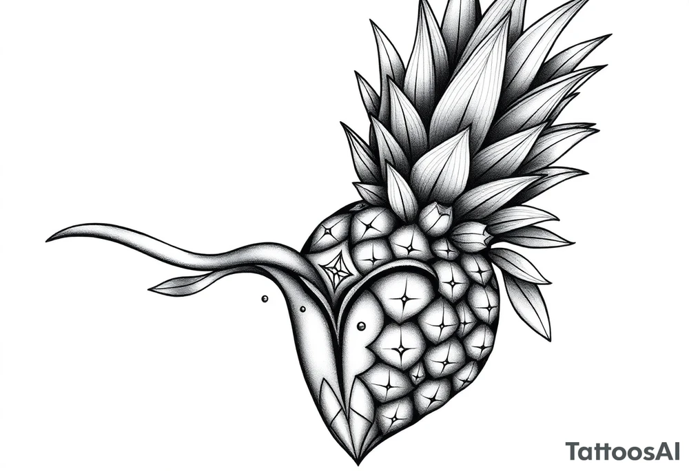 Majestic crown pineapple vagina, anus tattoo idea