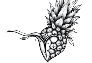 Majestic crown pineapple vagina, anus tattoo idea