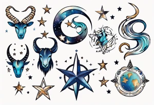 Capricorn stars among other stars tattoo idea
