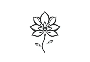 dinna fash. Sassanach. Style celtic. Minimaliste. Simple flower Monocotylédones tattoo idea