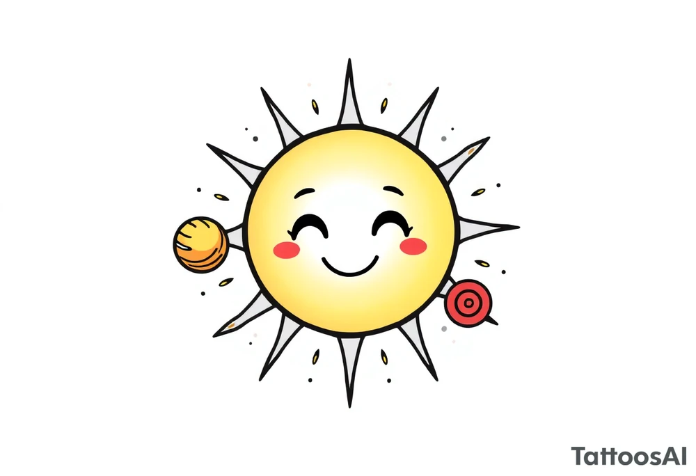 Smiley Cute solar system tattoo idea