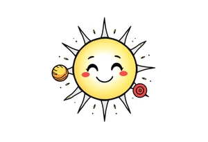 Smiley Cute solar system tattoo idea