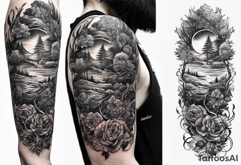 Baum mit langen Wurzeln tattoo idea