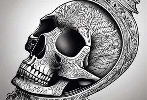 Skeleton with words engraved tattoo idea