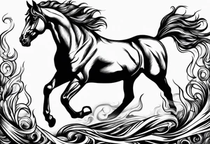 horse on fire tattoo idea