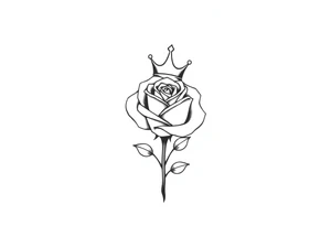 Rose with a small kings crown above it tattoo idea