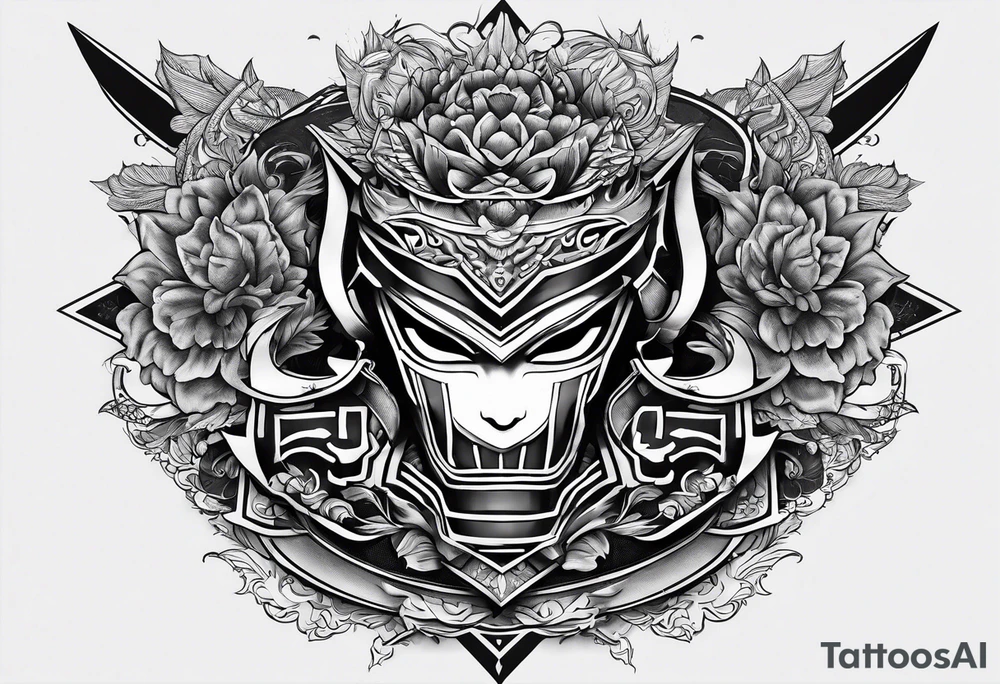 the letters A W R in the middle of a ninja headband tattoo idea