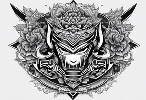 the letters A W R in the middle of a ninja headband tattoo idea