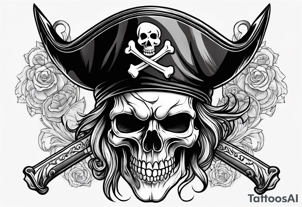 Pirate skull tattoo idea