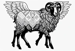 black sheep with angel wings tattoo idea
