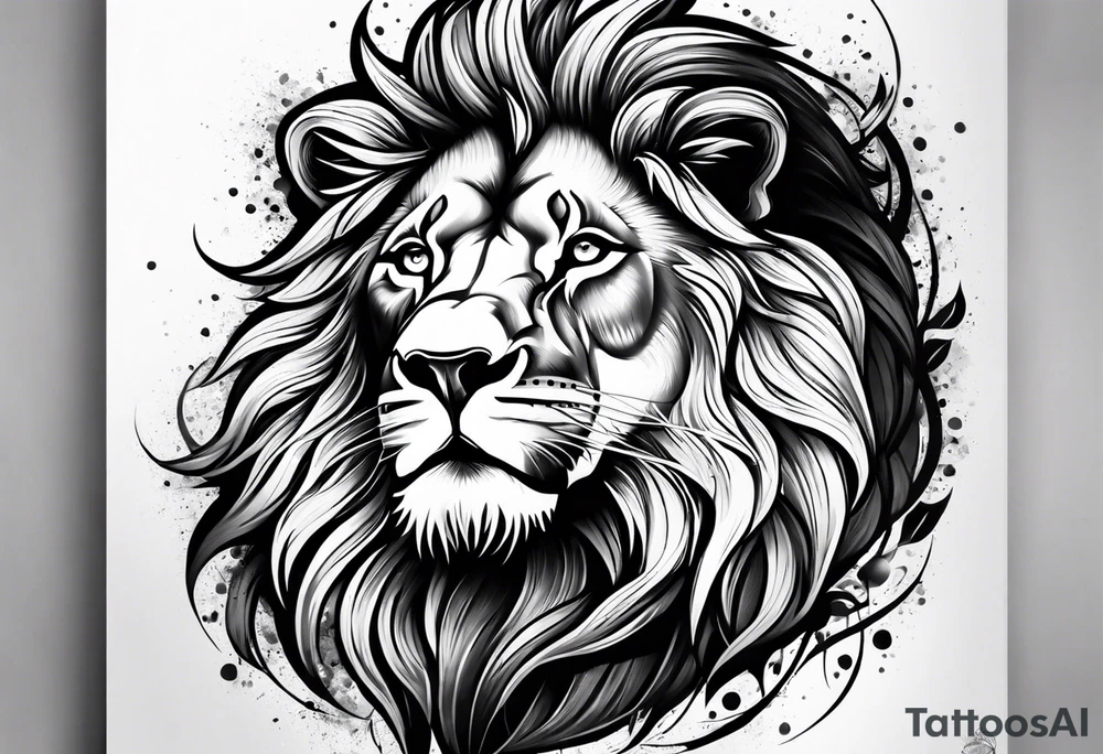 powerful majestic lion tattoo idea