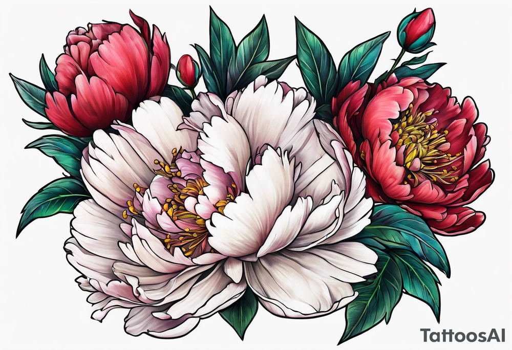 box peonies tattoo idea