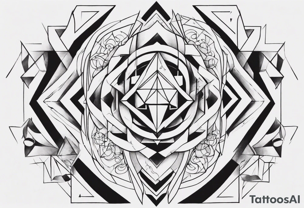 Geometric tattoo on full chest tattoo idea