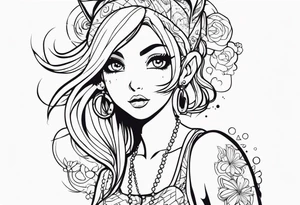 Anime girl tattoo idea