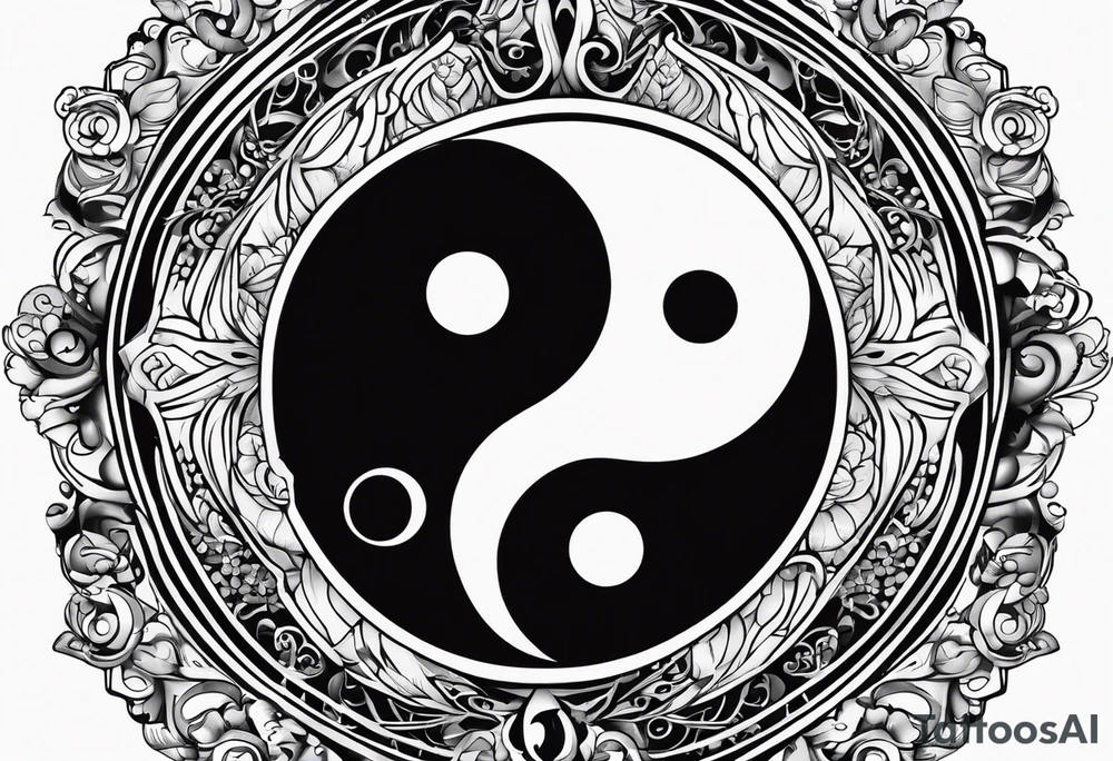 Yin yang symbol with sacred geotry patterns tattoo idea Yin yang symbol with sacred geotry patterns tattoo idea
